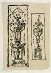 Diseños esbozados para paneles ornamentados